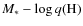 $M_{\ast}-\log{q(\rm H)}$