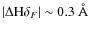$\vert\Delta{\rm
H}\delta_F\vert\sim0.3~\AA$