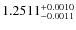 $1.2511^{\rm +0.0010}_{-0.0011}$