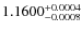 $1.1600^{\rm +0.0004}_{-0.0008}$