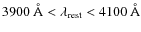 $\rm 3900~\AA<\lambda_{\rm rest}<4100~\AA$