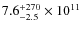 $\rm 7.6_{-2.5}^{+270}\times10^{11}$