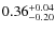 $\rm0.36_{-0.20}^{+0.04}$