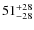 $\rm 51^{+28}_{-28}$