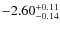 $\rm -2.60^{+0.11}_{-0.14}$