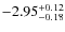 $\rm -2.95^{+0.12}_{-0.18}$