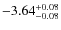 $\rm -3.64^{+0.08}_{-0.08}$