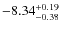 $\rm -8.34^{+0.19}_{-0.38}$