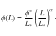 \begin{displaymath}\phi(L) = \frac{\phi^*}{L_*}\left( \frac{L}{L_*}\right) ^{\alpha} \cdot
\end{displaymath}