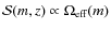 $\mathcal{S}(m,z) \propto \Omega_{{\rm eff}}(m)$