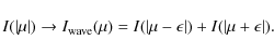 \begin{displaymath}I (\left\vert \mu \right\vert) \rightarrow I_{\rm wave} (\mu)...
...ilon \right\vert) + I (\left\vert \mu + \epsilon \right\vert).
\end{displaymath}