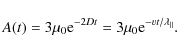 \begin{displaymath}A (t) = 3 \mu_0 {\rm e}^{- 2 D t} = 3 \mu_0 {\rm e}^{- v t / \lambda_{\parallel}}.
\end{displaymath}