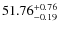 $ 51.76^{\rm + 0.76}_{- 0.19}$
