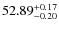 $ 52.89^{\rm + 0.17}_{- 0.20}$