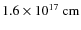 $1.6 \times 10^{17}~{\rm cm}$