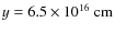 $y=6.5\times 10^{16}~{\rm cm}$