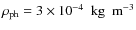 $\rho_{{\rm ph}} = 3\times 10^{-4}~~\mbox{kg}~~\mbox{m}^{-3}$