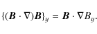 \begin{displaymath}\{(\vec{B}\cdot\nabla)\vec{B}\}_y = \vec{B}\cdot\nabla B_y.
\end{displaymath}