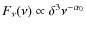 $F_\nu(\nu)\propto \delta^3 \nu^{-\alpha_0}$
