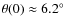 $\theta (0) \approx 6.2 \hbox{$^\circ$ }$