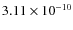$3.11 \times 10^{-10}$