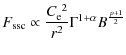 $\displaystyle F_{\rm ssc} \propto \frac{C_{\rm e}^{\phantom{e}2}}{r^2}\Gamma^{1+\alpha}B^{\frac{p+1}{2}}$