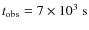 $t_{\rm obs}=7\times 10^3 ~\rm s$