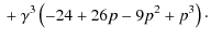 $\displaystyle {} + \gamma^3\left(-24+26p-9p^2+p^3\right) \cdot$