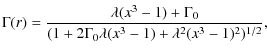 $\displaystyle {\Gamma}(r)=\frac{{\lambda}(x^3-1)+{\Gamma}_0}{(1+2{\Gamma}_0{\lambda}(x^3-1)+{\lambda}^2(x^3-1)^2)^{1/2}},$