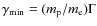 $\gamma_{\rm min}=(m_{\rm p}/m_{\rm e})\Gamma$