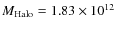 $M_{\rm Halo}= 1.83\times 10^{12}$