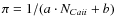 $\pi = 1 / (a \cdot N_{Ca {\sc ii}} + b)$