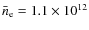 $\bar{n}_{\rm e} = 1.1\times 10^{12}$