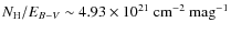 $N_{\rm H}/E_{B-V} \sim 4.93\times 10^{21}~{\rm cm^{-2}~mag^{-1}}$