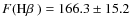 $F(\mbox{H$\beta$ })= 166.3\pm15.2$