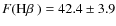 $F(\mbox{H$\beta$ })= 42.4\pm 3.9$