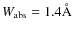 $W_{\rm abs}=1.4\AA$