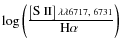 $\log\left(\frac{\left[\mbox{S {\sc ii}}\right]\;\lambda\lambda6717,\;6731}{\mbox{H$\alpha$ }}\right)$