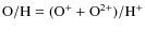 ${\rm O/H} = ({\rm O}^{+} + {\rm O}^{2+})/{\rm H}^{+}$