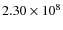 $2.30\times10^{8}$