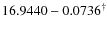 $16.9440-0.0736^{\dag }$