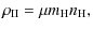 $\displaystyle \rho_{\rm II}=\mu m_{\rm H}n_{\rm H} ,$