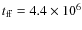 $t_{\rm ff}=4.4\times 10^6$