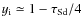 $y_{\rm i}\simeq 1-\tau_{\rm Sd}/4$