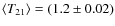 $\langle T_{21}\rangle =
(1.2 \pm 0.02)$