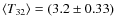 $\langle T_{32}\rangle = (3.2 \pm 0.33)$
