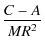 $\displaystyle \frac{C-A}{MR^2}$