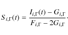\begin{displaymath}
S_{i,\Gamma}(t) = \frac{I_{i,\Gamma}(t) - G_{i,\Gamma}}{F_{i,\Gamma} - 2 G_{i,\Gamma}}\cdot
\end{displaymath}