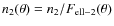 $n_2(\theta) = n_2 / F_{\rm ell-2}(\theta)$