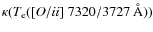 $\kappa(T_{\rm e}([O/ {\sc ii}]\ 7320/3727~\AA))$